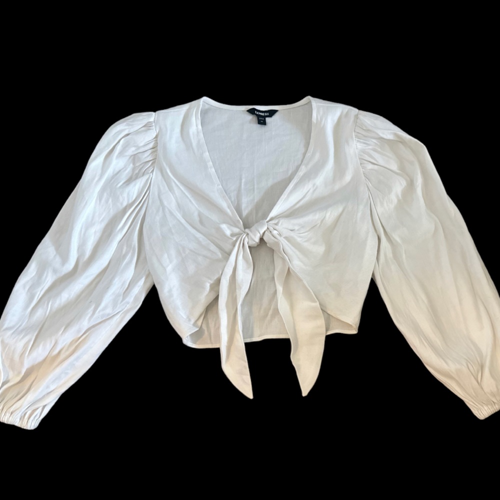 Brand new (no tags) express cropped tie blouse